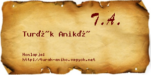 Turák Anikó névjegykártya